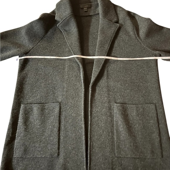 J. CREW WOMEN’S GRAY MERINO WOOL OPEN CARDIGAN SWEATER SIZE LARGE - Picture 6 of 7